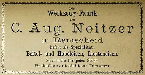 C. Aug. Neitzer, Anzeige 1883