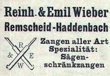 Anzeige R. & E. Wieber (1928)